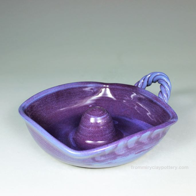 Handmade Pottery Omelette Baker in Purple glaze color