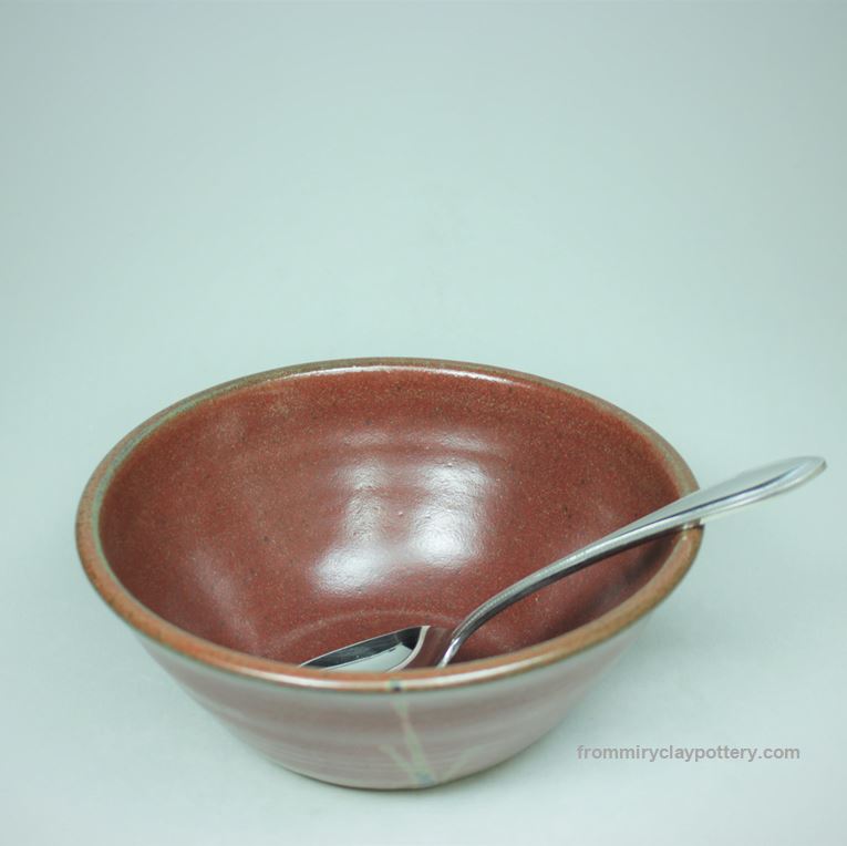 Rustic Red Bowl Handmade Bowl Functional Stoneware Bowl Pottery Bowl