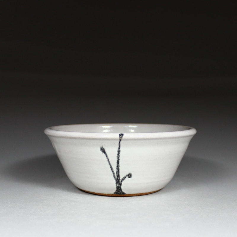 White with Black Bowl Handmade Bowl Functional Stoneware Bowl Pottery Bowl