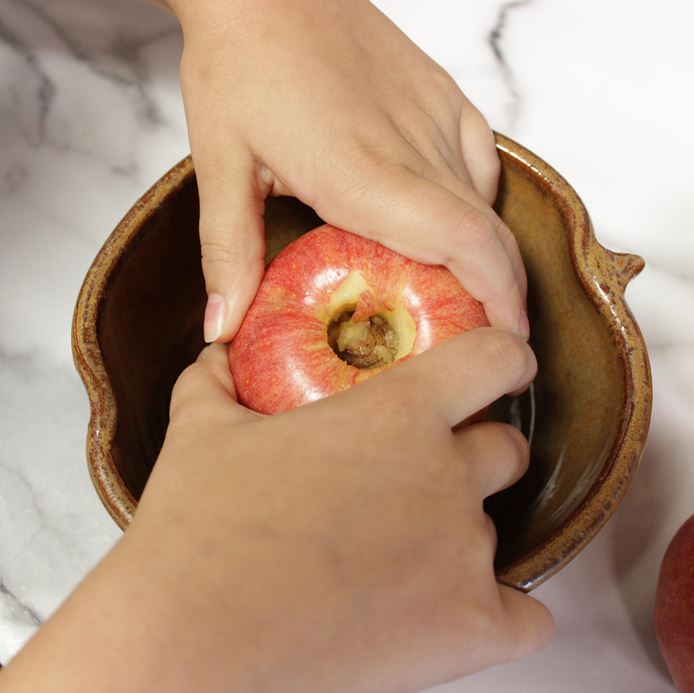 Wheel-thrown Pottery Apple Baker 