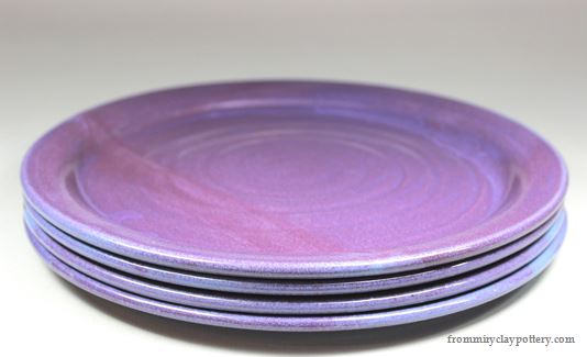 Handmade Pottery Purple Dinner Plates