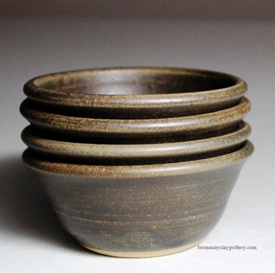Chocolate Espresso handcrafted pottery Prep Bowl Set
