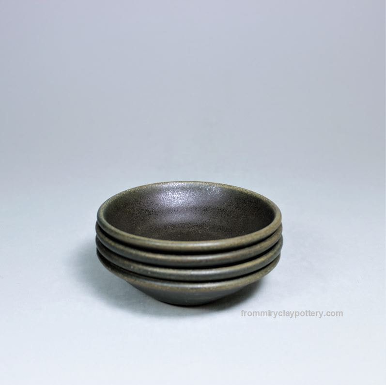 Chocolate Espresso handcrafted pottery Sause Bowl Set