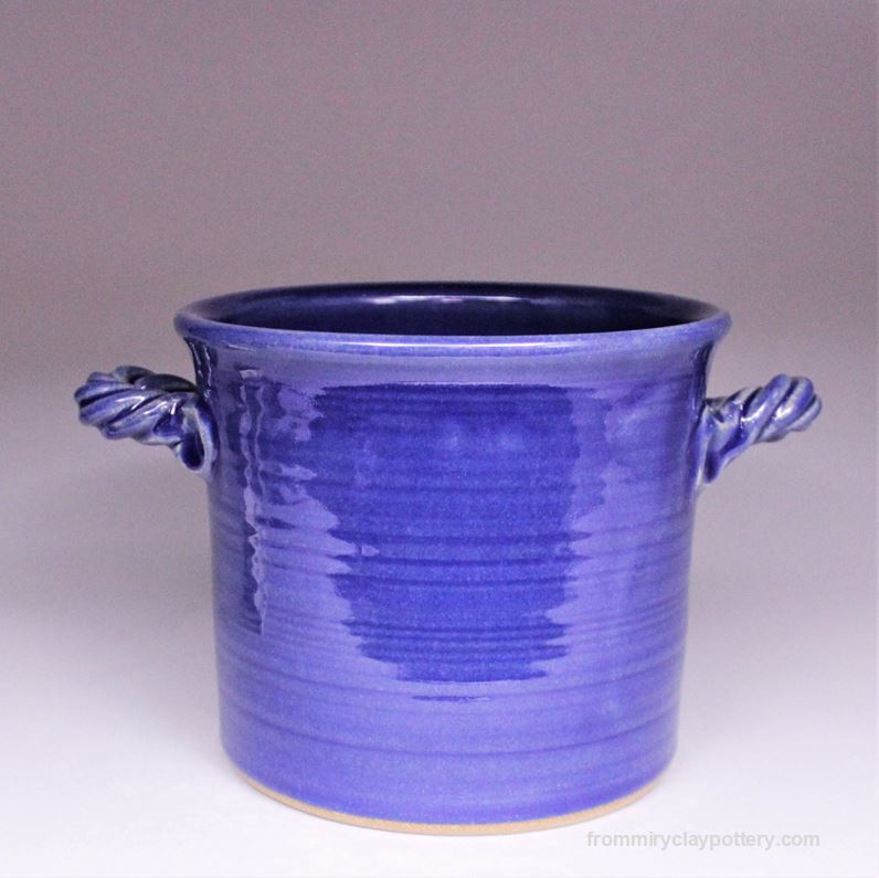 Coldwater Blue handmade pottery Bread Crock
