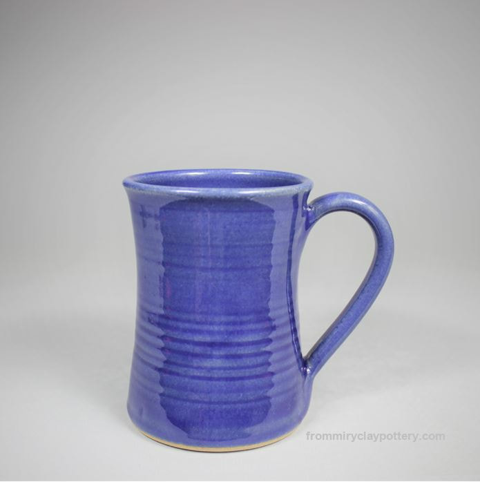 Handmade Pottery Coffee Mug in Coldwater Blue glaze color Stoneware Coffee Mug