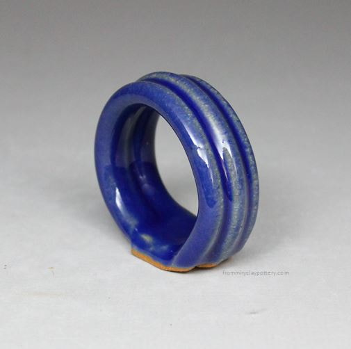 Coldwater Blue handmade pottery Napkin Ring