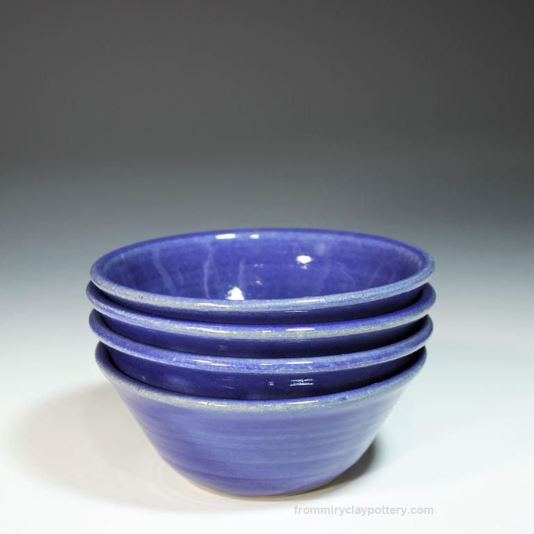 Coldwater Blue handmade pottery Soup Bowl Set