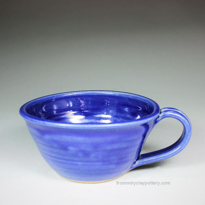 Coldwater Blue handmade pottery Soup Cup