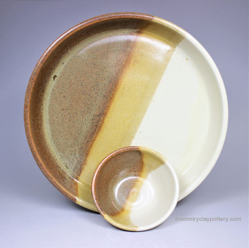 Copper Beige hand-thrown pottery Chip Dip