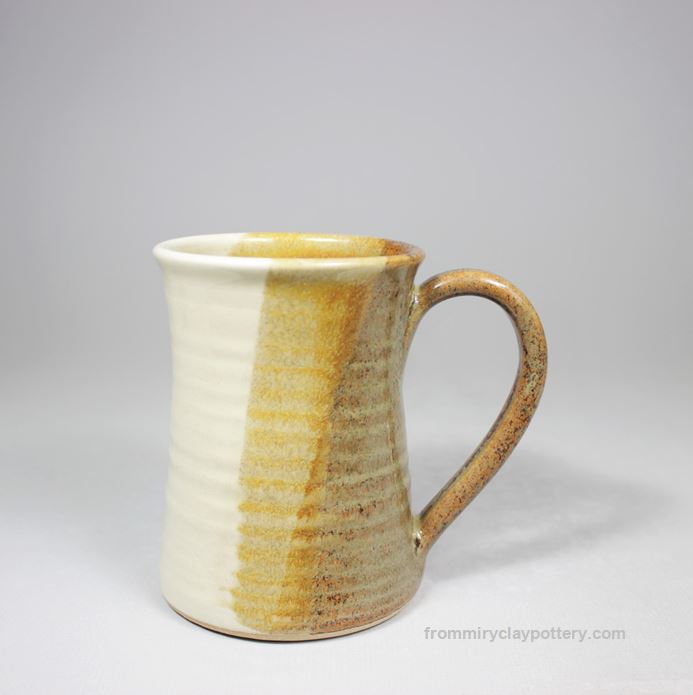 Handmade Pottery Coffee Mug in Copper Beige glaze color Stoneware Coffee Mug