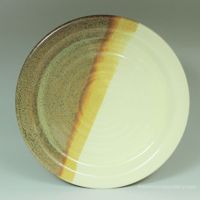 Copper Beige Handmade Pottery Dinner Plate Stoneware Pottery Plate Wheelthrown Pottery Plate