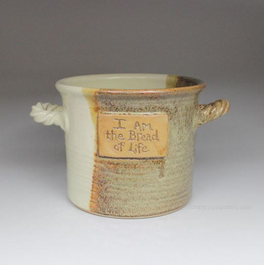 Copper Beige hand-thrown pottery I AM Bread Crock