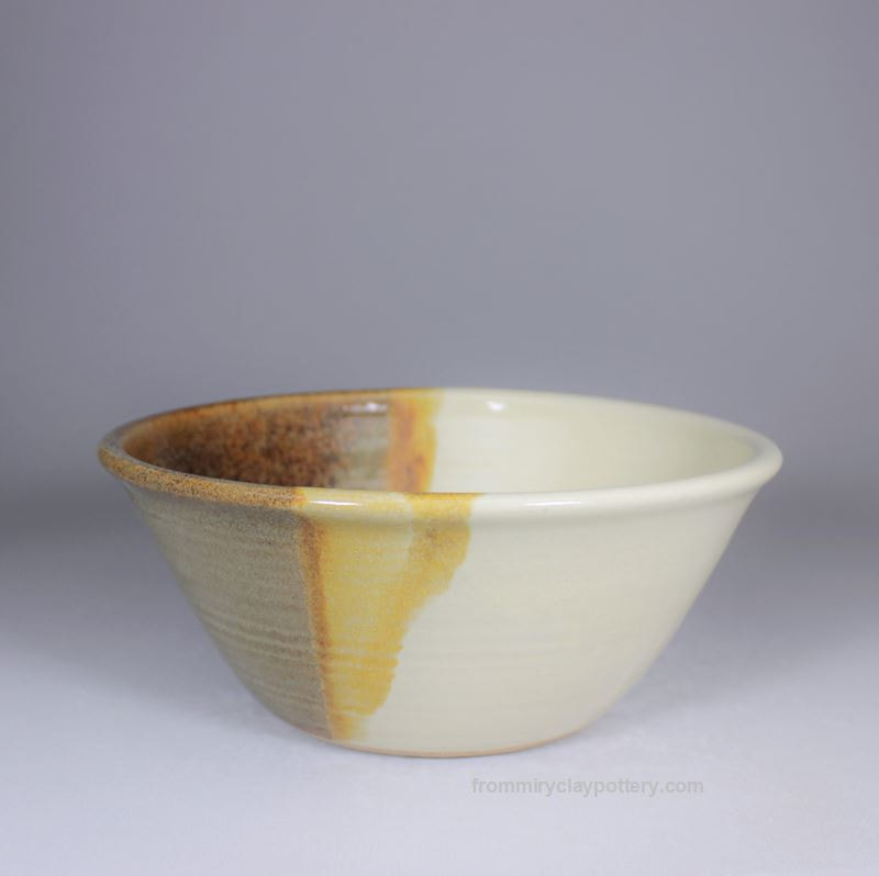 Copper Beige hand-thrown pottery Medium Serving Bowl
