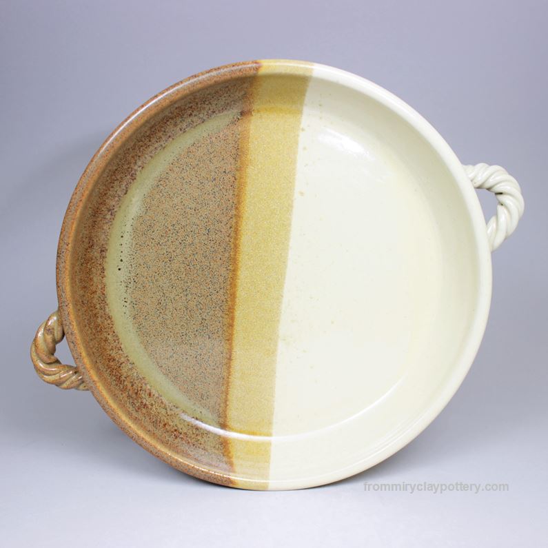 Copper Beige hand-thrown pottery 10 inch Pie Plate