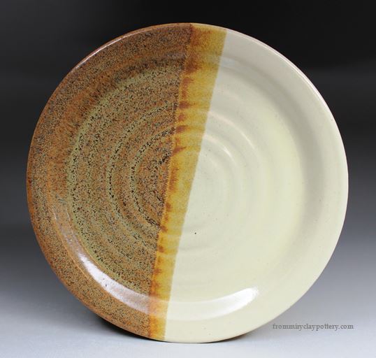  Copper Beige - Handmade Pottery Salad Plate - Stoneware Salad Plate 