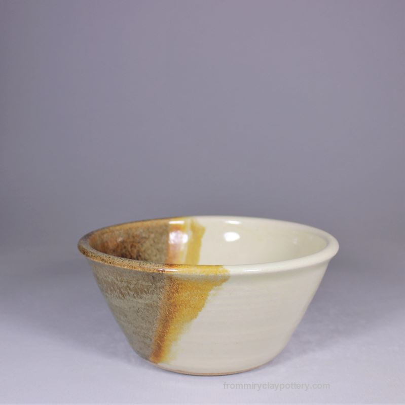Copper Beige hand-thrown pottery Small Serving Bowl