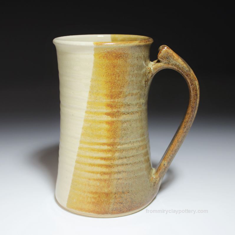 Copper Beige hand-thrown pottery Tall Slender Mug