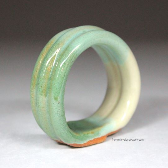 Green Beige handcrafted Napkin Ring