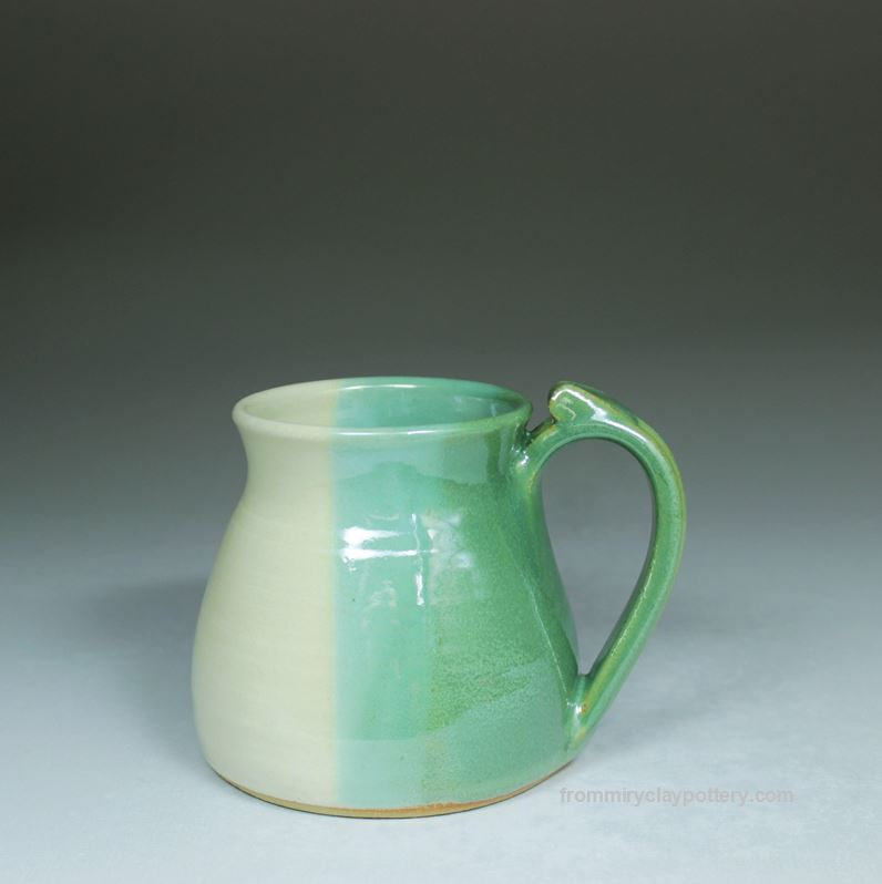 Green Beige handcrafted Travel Mug