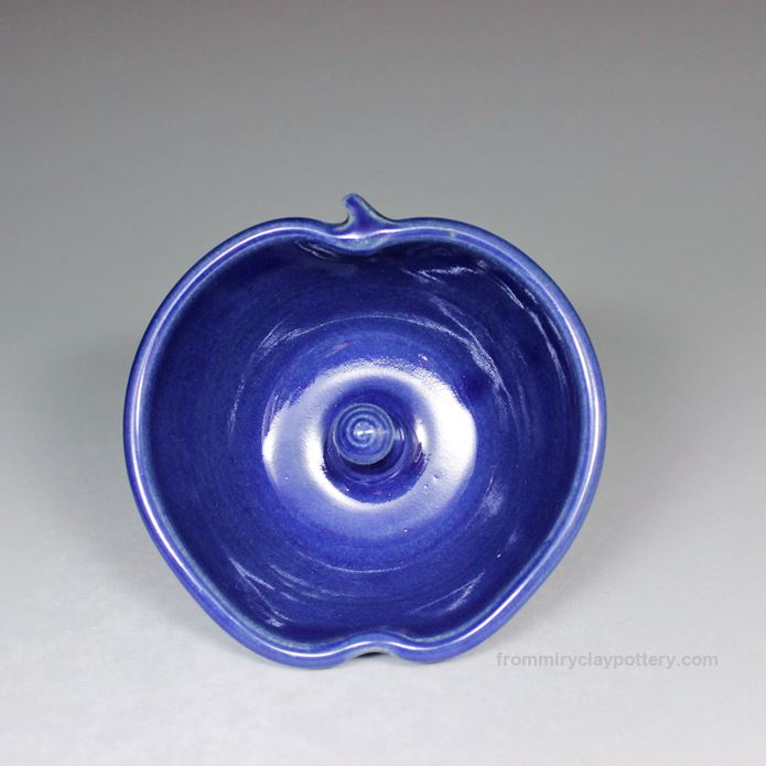 Coldwater Blue handmade pottery Apple Baker