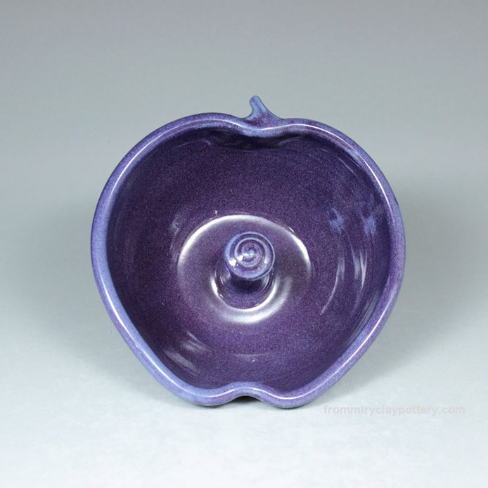 Purple handmade stoneware Apple Baker