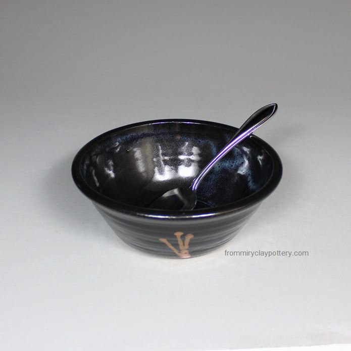 Black with Bronze Bowl Handmade Bowl Functional Stoneware Bowl Pottery Bowl
