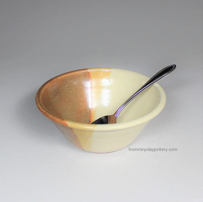 Copper Beige Bowl Handmade Bowl Functional Stoneware Bowl Pottery Bowl