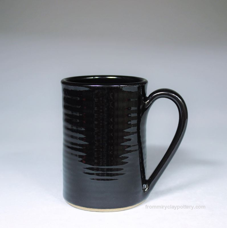 Jet Black handmade Coffee Mug