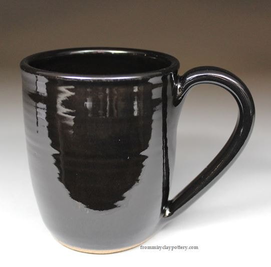 Jet Black handmade Curve Mug