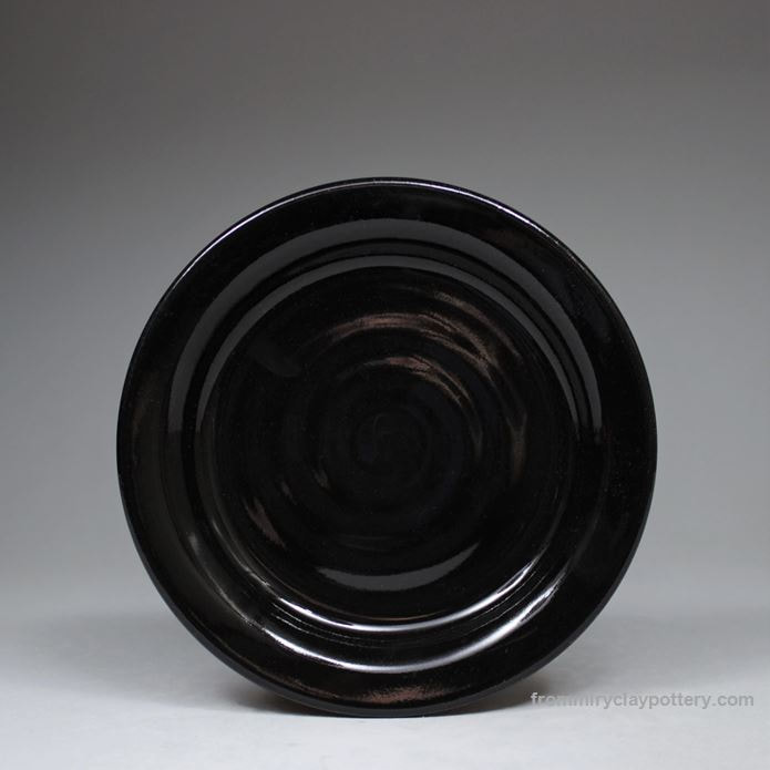 Handmade Pottery Dessert Plate Stoneware Pottery Small Plate Jet Black