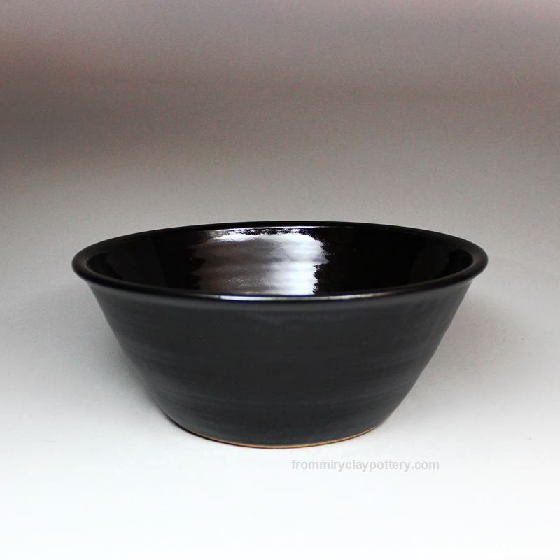 Jet Black handmade Large Serving Bowl