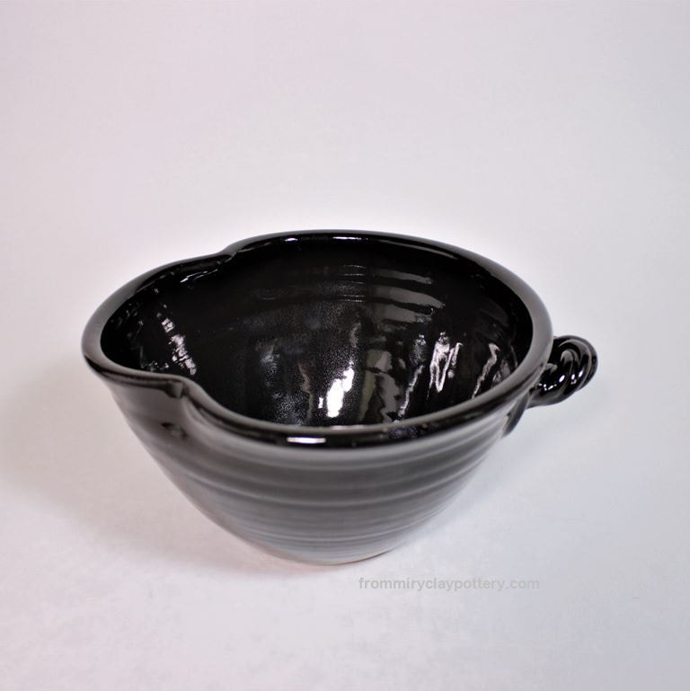 Jet Black handmade Medium Mixing Bowl