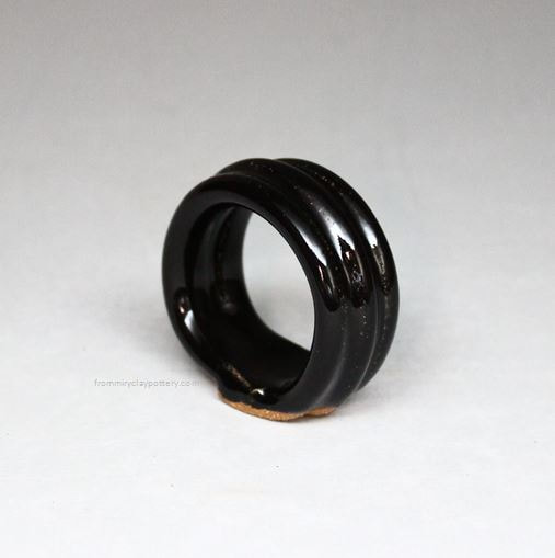 Jet Black handmade Napkin Ring