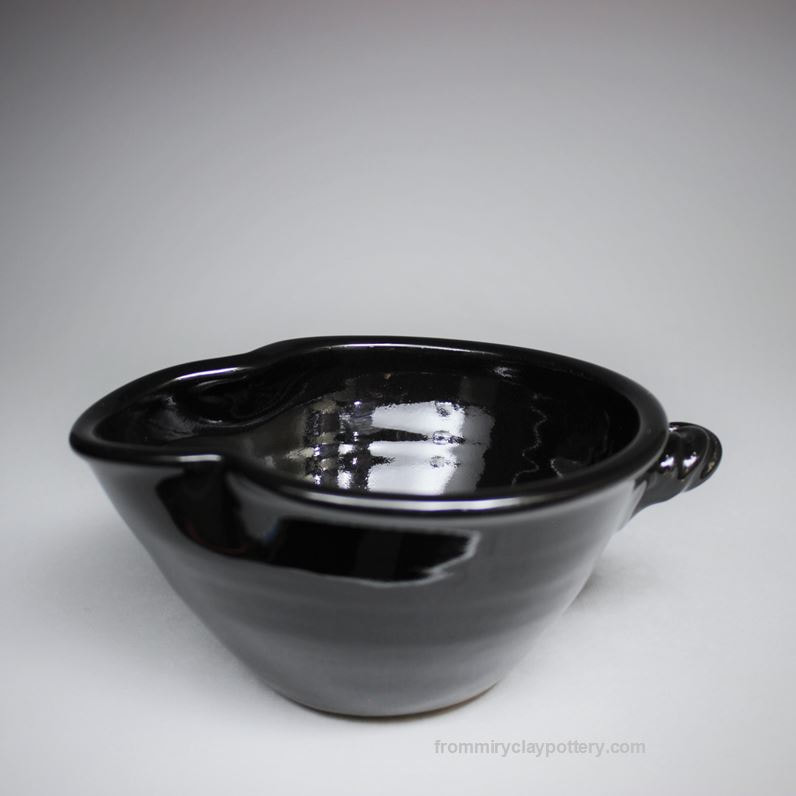 Jet Black Handmade Pottery Small Mixing Bowl Handmade Stoneware Small Mixing Bowl