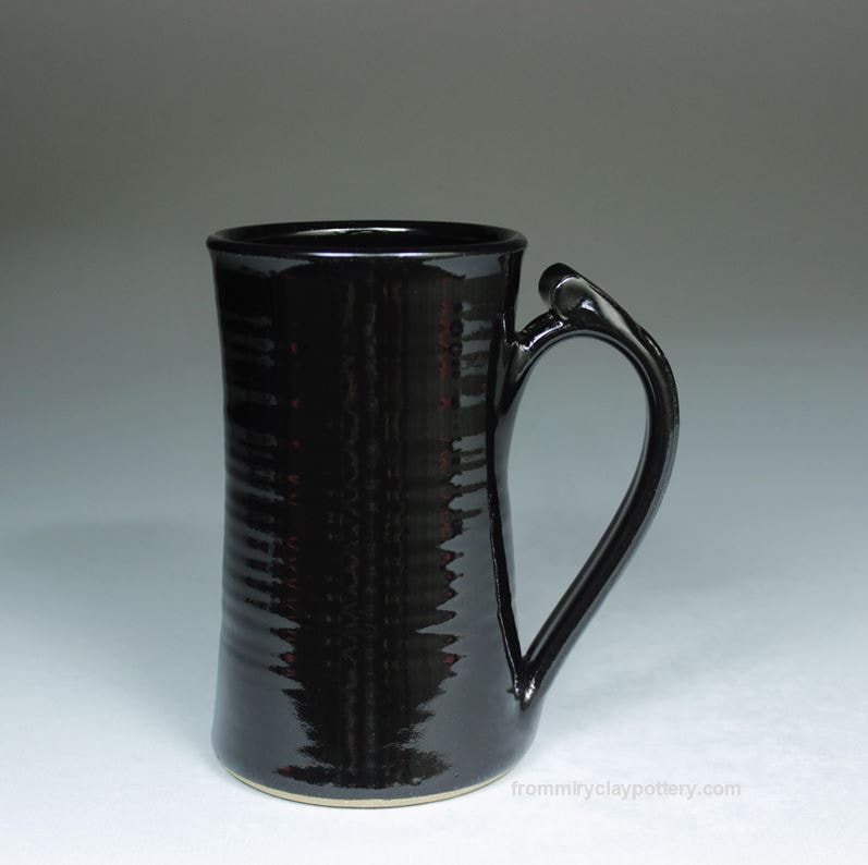 Jet Black handmade Tall Slender Mug