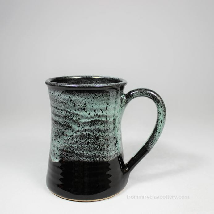 Handmade Pottery Coffee Mug in New Black glaze color Stoneware Coffee Mug