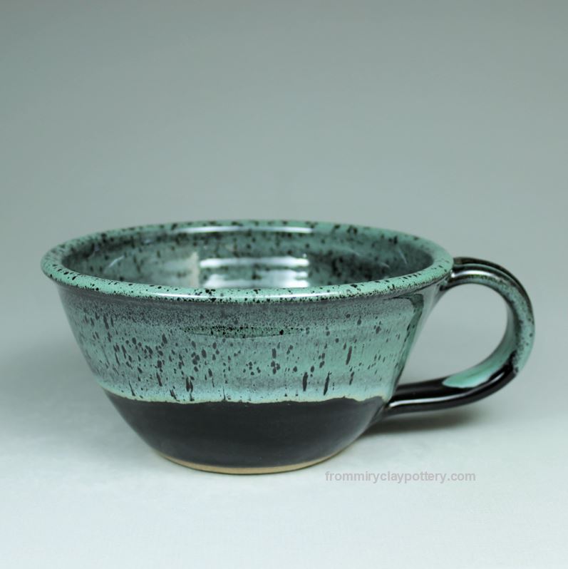 New Black hand-thrown Soup Cup