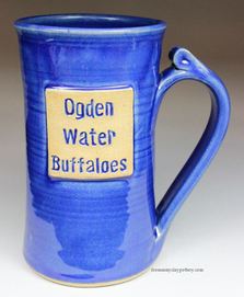 Odgen Water Buffaloes Stein Handmade Pottery