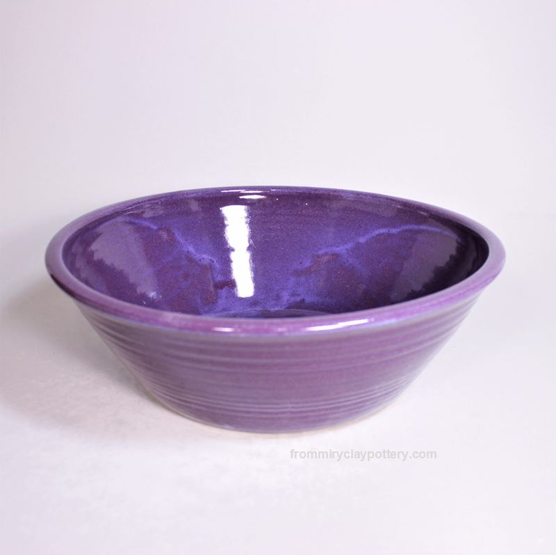 Purple handmade stoneware Large Serving Bowl