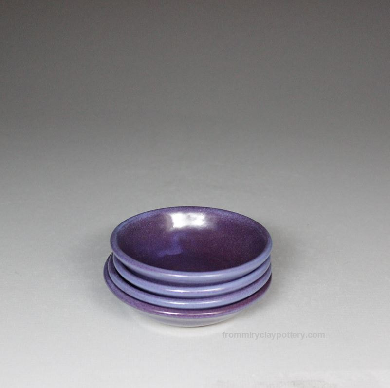 Purple handmade stoneware Sause Bowl Set