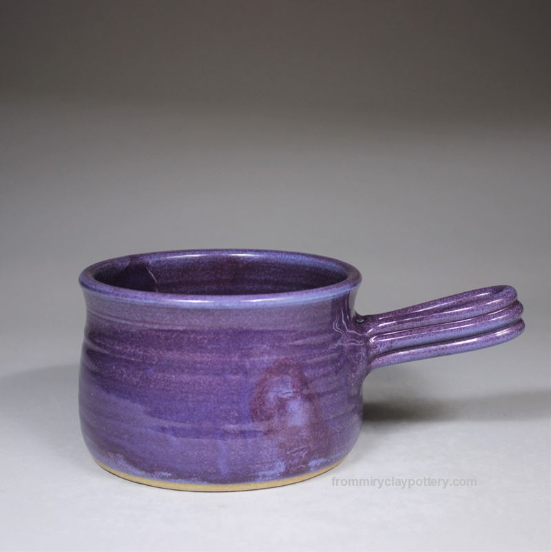 Purple handmade stoneware Soup Crock