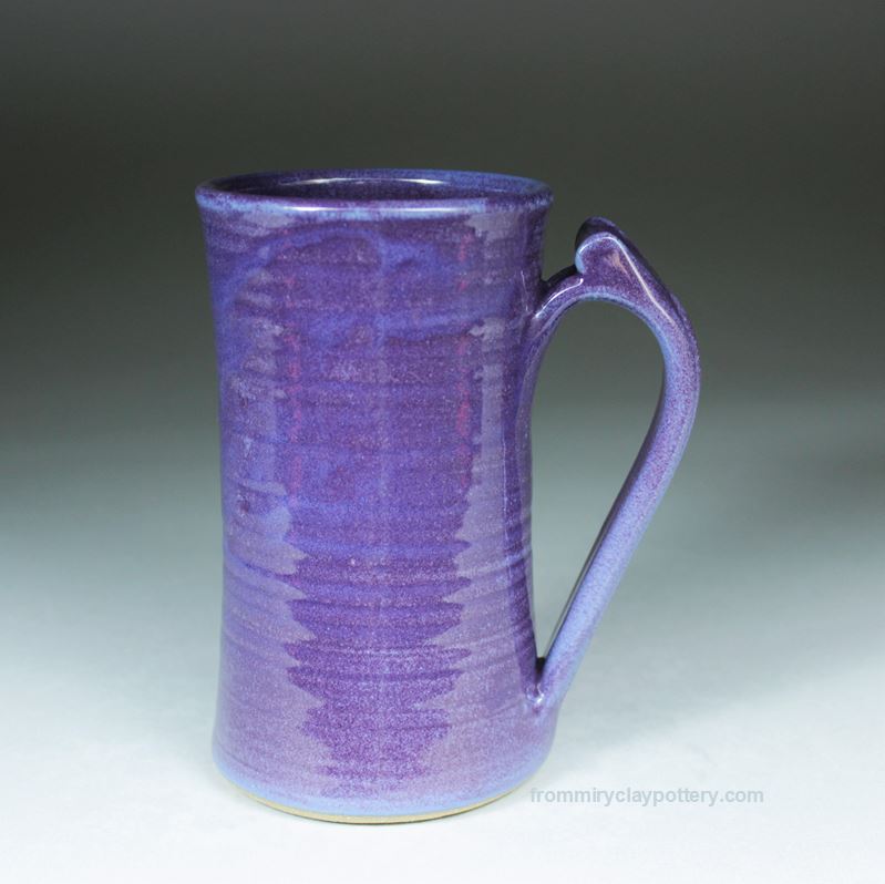 Purple handmade stoneware Tall Slender Mug