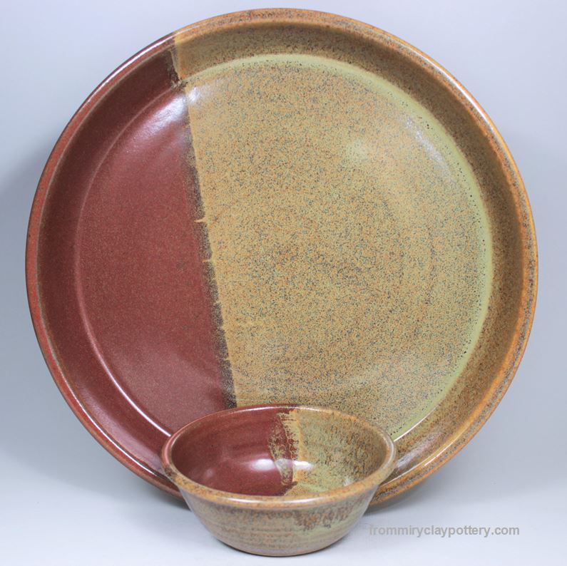 Rustic Copper handcrafted stoneware Chip Dip
