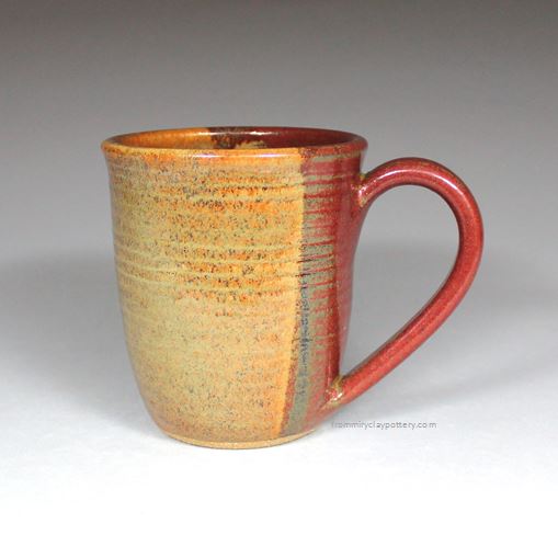 Rustic Copper handcrafted stoneware Curve Mug