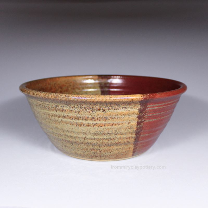 Rustic Copper handcrafted stoneware Large Serving Bowl