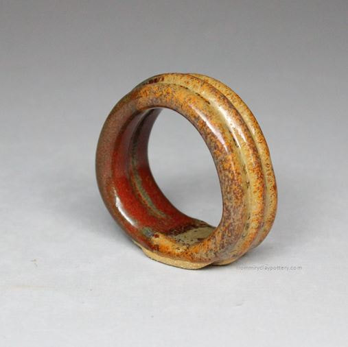 Rustic Copper handcrafted stoneware Napkin Ring