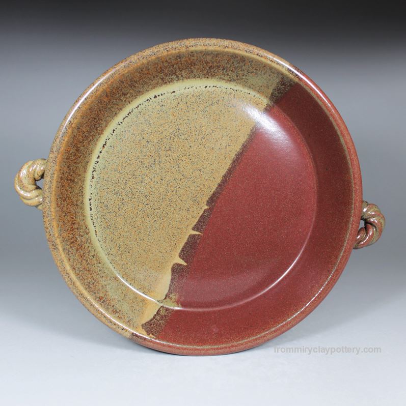 Rustic Copper handcrafted stoneware 9 inch Pie Plate