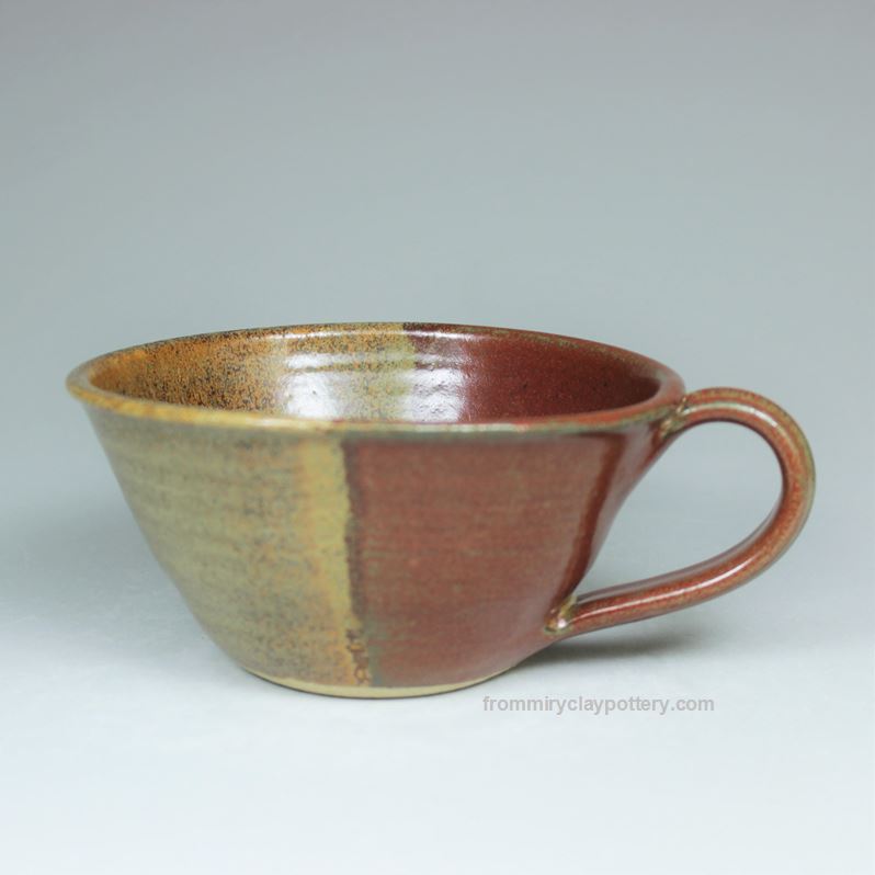 Rustic Copper handcrafted stoneware Soup Cup