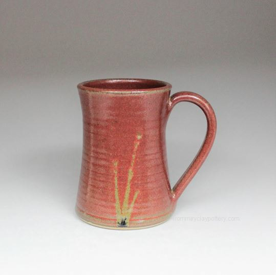 Handmade Pottery Coffee Mug in Rustic Red glaze color Stoneware Coffee Mug