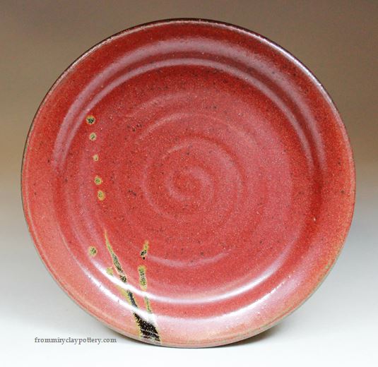 Rustic Red - Handmade Pottery Salad Plate - Stoneware Salad Plate 